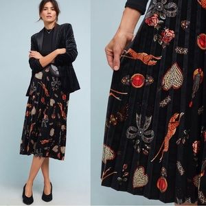 Anthropologie Maeve Montparnasse Tiger Midi Skirt
